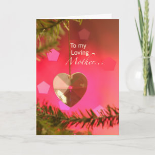 Cartão De Festividades Mother Christmas Heart on Tree Simple Joys