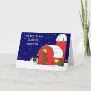 Cartão De Festividades Mother In Law Barn Christmas Card