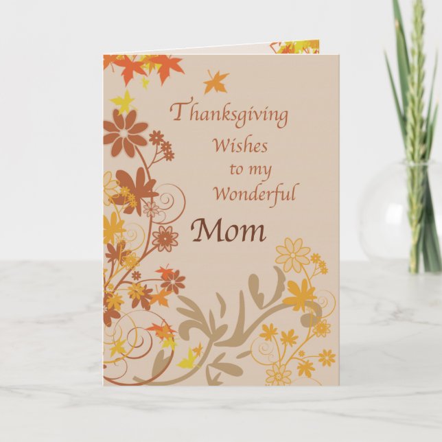 Cartão De Festividades Mother Thanksgiving Wishes (Frente)