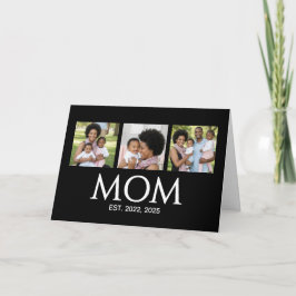 Cartão De Festividades Mothers Day Caps Black 3 Photo Mom Established