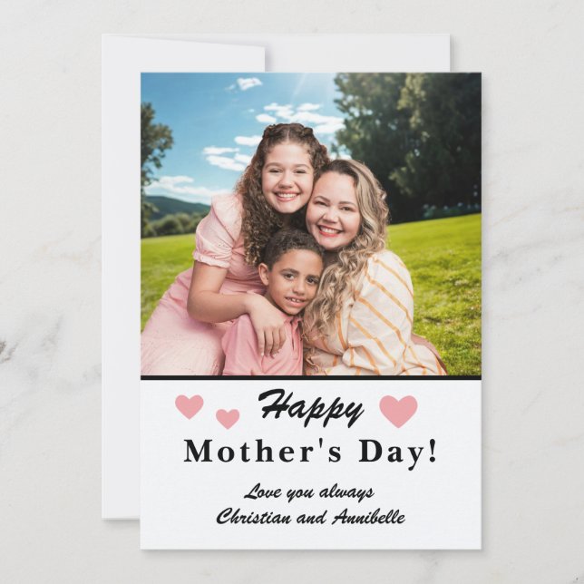 Cartão De Festividades Mother's Day Personalized Downloadable Photo  (Frente)