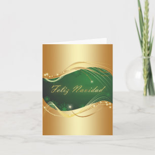 Cartão De Festividades Motivo de Natal dourado com fundo verde