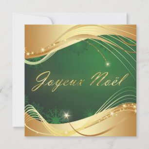 Cartão De Festividades Motivo de Natal dourado com fundo verde