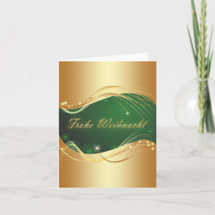 Cartão De Festividades Motivo de Natal Dourado com Fundo Verde