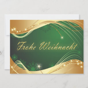 Cartão De Festividades Motivo de Natal Dourado com Fundo Verde