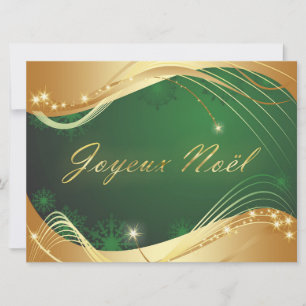 Cartão De Festividades Motivo de Natal dourado com fundo verde