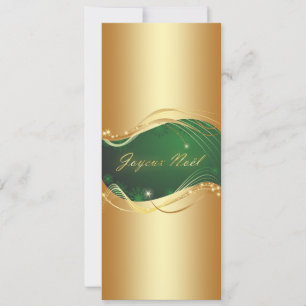 Cartão De Festividades Motivo de Natal dourado com fundo verde