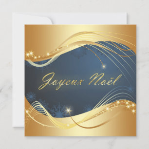 Cartão De Festividades Motivo de Natal em ouro com fundo azul