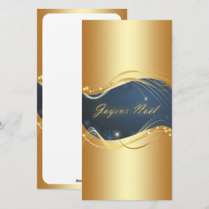 Cartão De Festividades Motivo de Natal em ouro com fundo azul