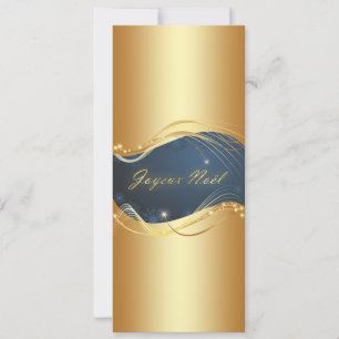 Cartão De Festividades Motivo de Natal em ouro com fundo azul