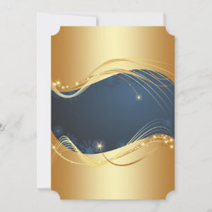 Cartão De Festividades Motivo de Natal ouro com fundo azul...