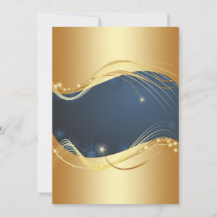 Cartão De Festividades Motivo de Natal ouro com fundo azul...