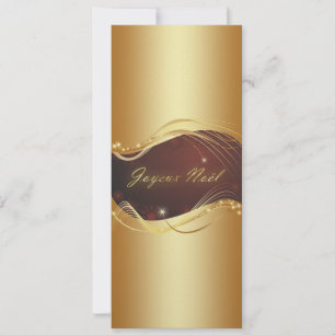 Cartão De Festividades Motivo de Natal ouro com fundo vermelho...