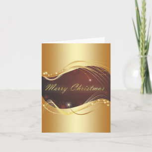 Cartão De Festividades Motivo de Natal ouro com fundo vermelho