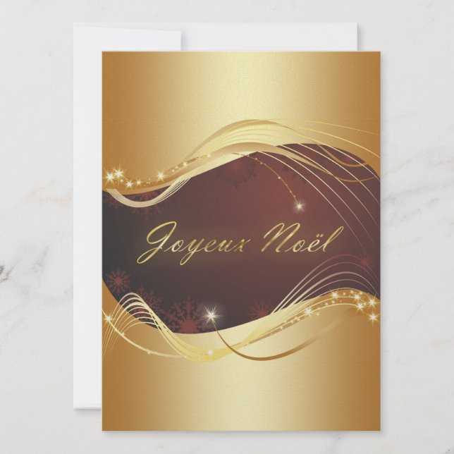 Cartão De Festividades Motivo de Natal ouro com fundo vermelho... (Frente)