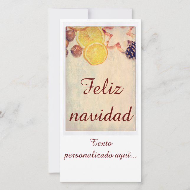 Cartão De Festividades Motivo para o Natal com frutas... (Frente)