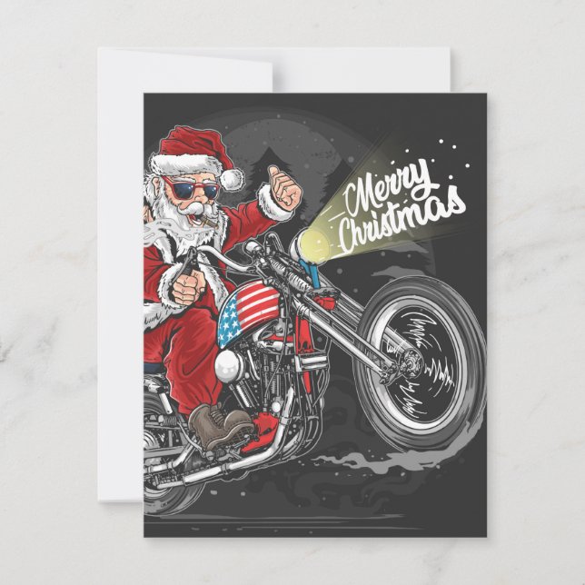 Cartão De Festividades Moto de Natal (Frente)