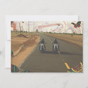 Cartão De Festividades Motocicletas na colagem de pintas de mármore rodov