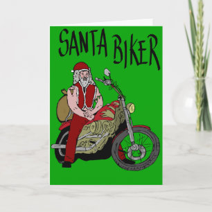 Cartão De Festividades Motociclista do papai noel
