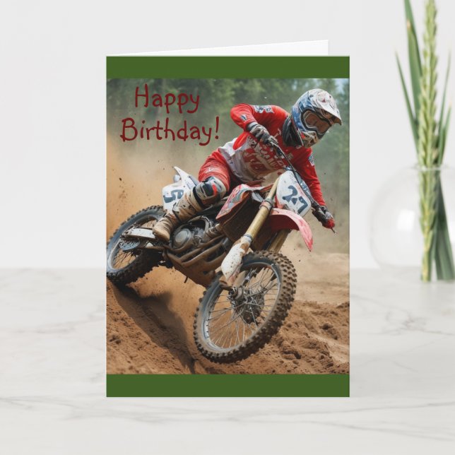 Cartão De Festividades Motocross Birthday (Frente)