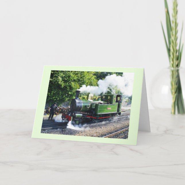 Cartão De Festividades Motor a vapor na ilha de Man (Frente)