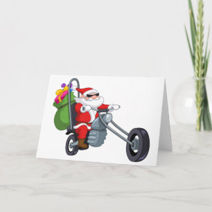 Cartão De Festividades motorcycle biker santa claus