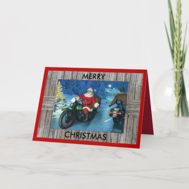 Cartão De Festividades Motorcycle Christmas Card (Frente)