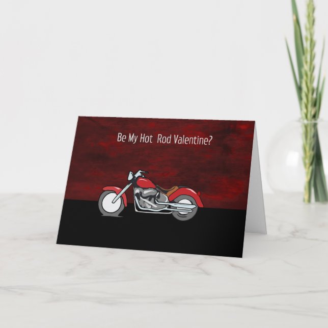 Cartão De Festividades Motorcycle Valentine's Day Card (Frente)
