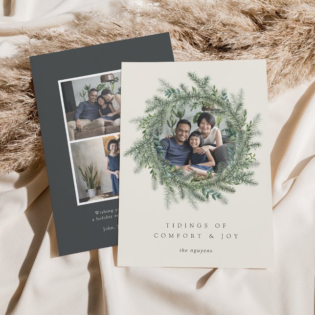 Cartão De Festividades Mountain Pine | Holiday Photo Card (Criador carregado)