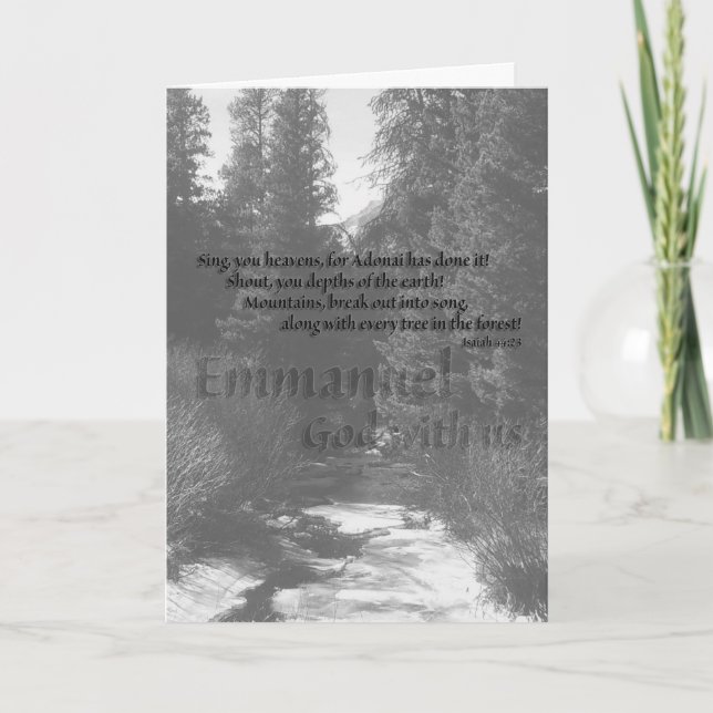 Cartão De Festividades Mountains and Forest Christmas Card (Frente)