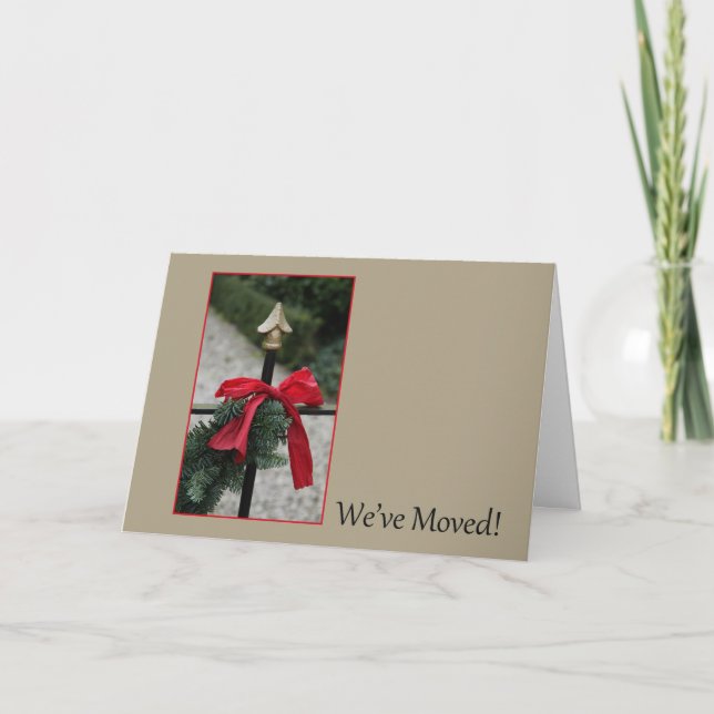 Cartão De Festividades movemos-nos - Arco na cerca do novo endereço (Frente)