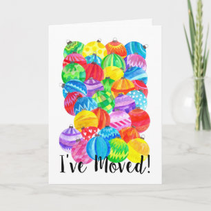 Cartão De Festividades Movi/Novo Endereço, borbulhas de aquarela