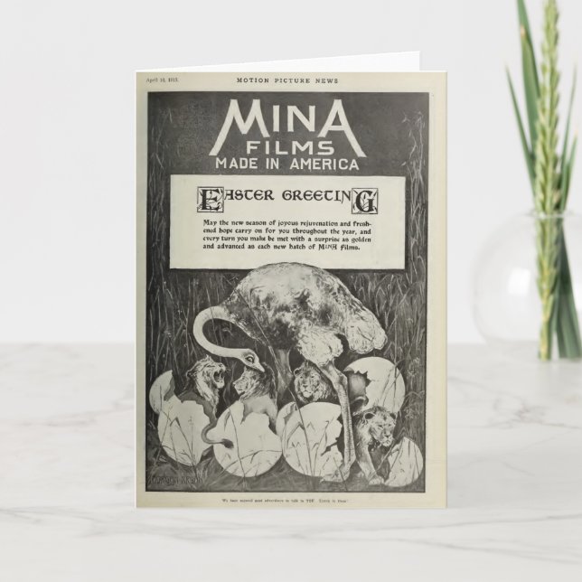 Cartão De Festividades Movie studio 1915 humorous Easter card (Frente)