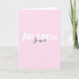 Cartão De Festividades Mr & Mrs - Brush lettering Greeting Card