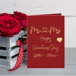 Cartão De Festividades Mr & Mrs Happy Valentine's Day