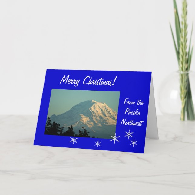 Cartão De Festividades Mt. Rainier Christmas Card (Frente)