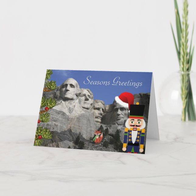 Cartão De Festividades Mt. Rushmore Christmas Card (Frente)