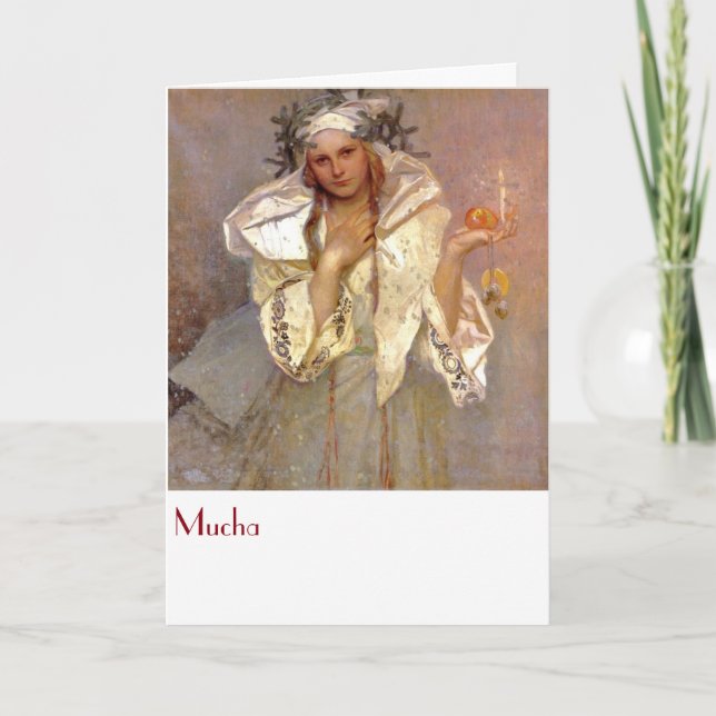 Cartão De Festividades Mucha, Christams in America (Frente)