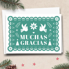 Cartão De Festividades Muchas Gracias Papel Picado Natal Obrigado