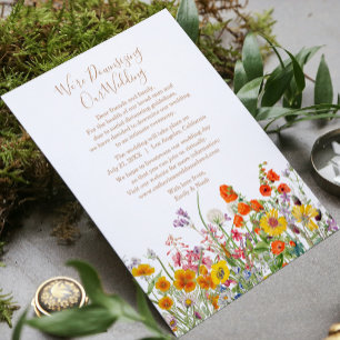 Cartão De Festividades Mudança de Planos de Casamento com Flores Silvestr