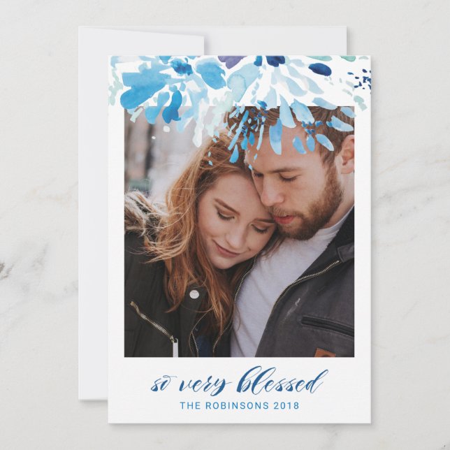 Cartão De Festividades Muito abençoado foto de Natal moderno religioso (Frente)