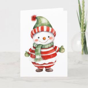 Cartão De Festividades Muito Boneco de Neve de Natal Feliz Empacotado BRA