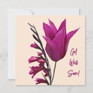 Cartão De Festividades Muito em breve bonito tulipa rosa flor floral