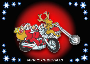 Fotomontagem Noel a moto - Pixiz