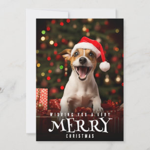 Cartão De Festividades Muito Feliz Natal Jack Russel Terrier Cachorro