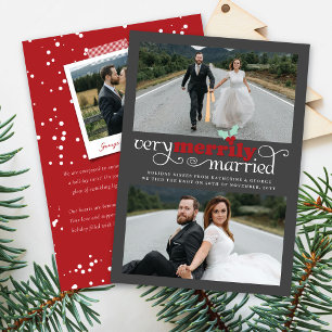 Cartão De Festividades Muito Felizmente Casados Sr. e Sra. Foto de Casame