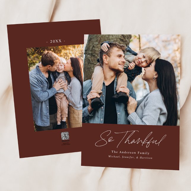 Cartão De Festividades Muito Obrigado Brown 2 Foto Ação de Graças (Criador carregado)