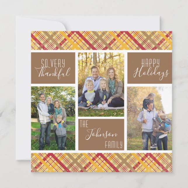 Cartão De Festividades Muito Obrigado Colagem de Fotos (Frente)