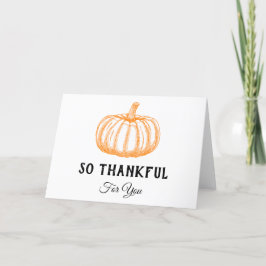 Cartão De Festividades Muito Obrigado Por Você Pumpkin Gratidão Card