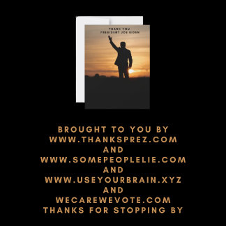 Cartão De Festividades Muito obrigado, Senhor Presidente Joe Biden